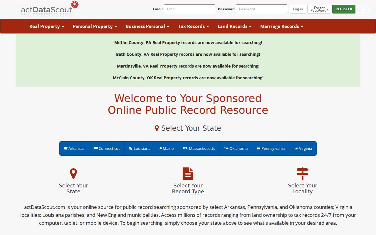 Fayetteville people search ACT DataScout property records